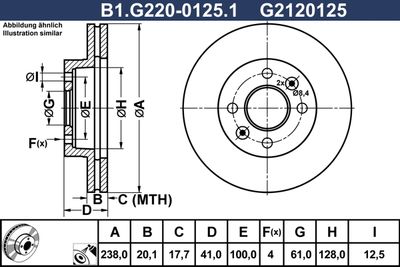 B1G22001251 GALFER Тормозной диск