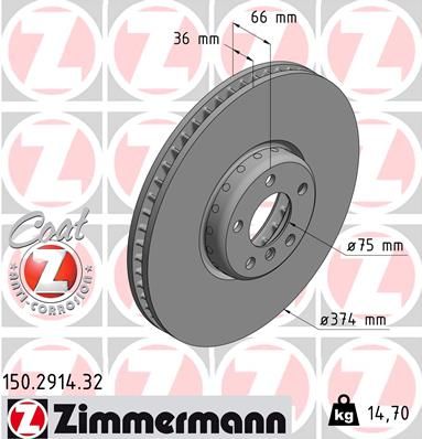 150291432 ZIMMERMANN Тормозной диск