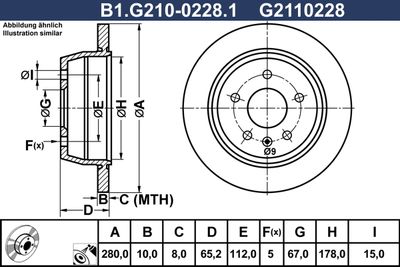 B1G21002281 GALFER Тормозной диск