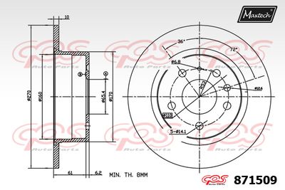 871509 MAXTECH Тормозной диск