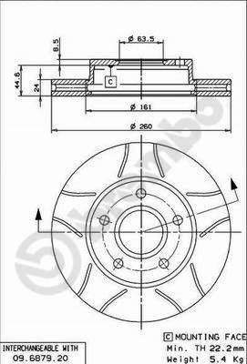 09687976 BREMBO Тормозной диск