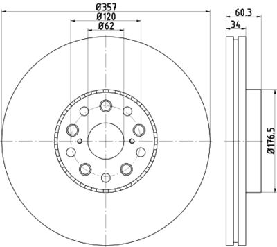 8DD355116911 HELLA PAGID Тормозной диск