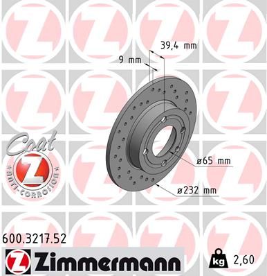 600321752 ZIMMERMANN Тормозной диск