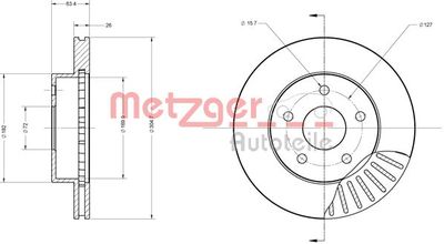 6110364 METZGER Тормозной диск