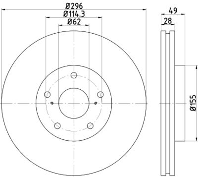 8DD355117431 HELLA PAGID Тормозной диск