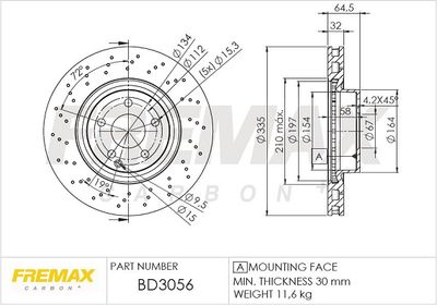 BD3056 FREMAX Тормозной диск