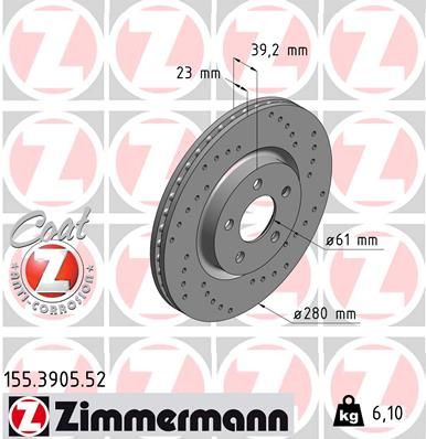 155390552 ZIMMERMANN Тормозной диск