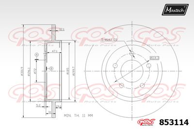 853114 MAXTECH Тормозной диск