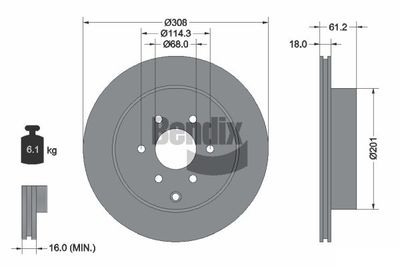 BDS2111 BENDIX Braking Тормозной диск