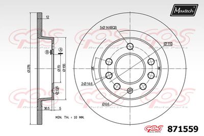 871559 MAXTECH Тормозной диск