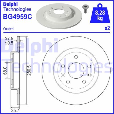 BG4959C DELPHI Тормозной диск