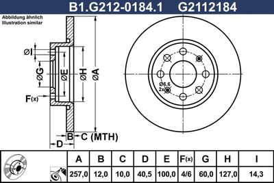 B1G21201841 GALFER Тормозной диск