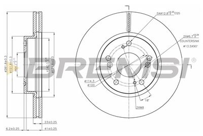 CD7539V BREMSI Тормозной диск