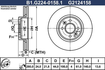 B1G22401581 GALFER Тормозной диск