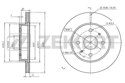 BS6592 ZEKKERT Тормозной диск