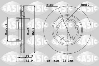 9004909J SASIC Тормозной диск