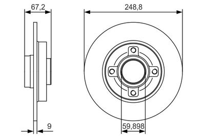 0986479S42 BOSCH Тормозной диск