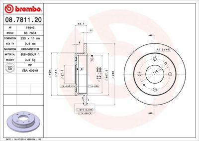 08781120 BREMBO Тормозной диск