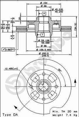 BS8252 BRECO Тормозной диск