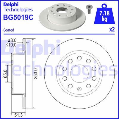 BG5019C DELPHI Тормозной диск