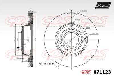 871123 MAXTECH Тормозной диск