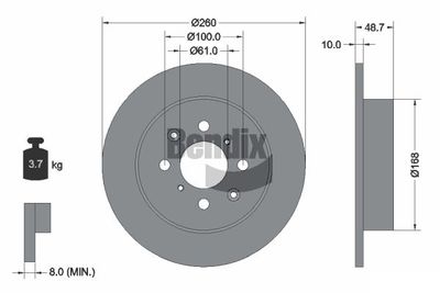 BDS1776 BENDIX Braking Тормозной диск