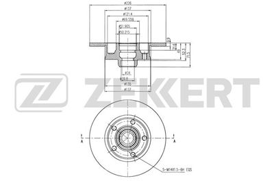 BS6116 ZEKKERT Тормозной диск