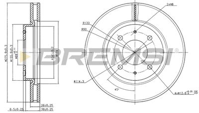 CD7845V BREMSI Тормозной диск