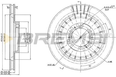 CD7212V BREMSI Тормозной диск