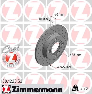 100122352 ZIMMERMANN Тормозной диск