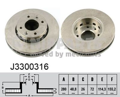 J3300316 NIPPARTS Тормозной диск