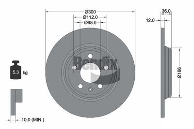 BDS1440 BENDIX Braking Тормозной диск