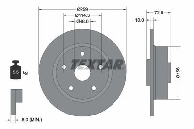 92078800 TEXTAR Тормозной диск