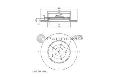 P331018 ASHUKI by Palidium Тормозной диск