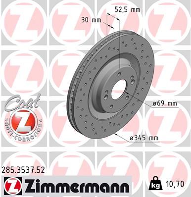 285353752 ZIMMERMANN Тормозной диск