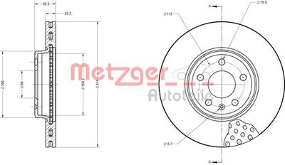 6110138 METZGER Тормозной диск