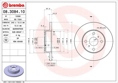 08308410 BREMBO Тормозной диск