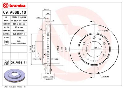 09A86811 BREMBO Тормозной диск