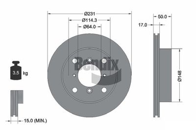 BDS1688 BENDIX Braking Тормозной диск