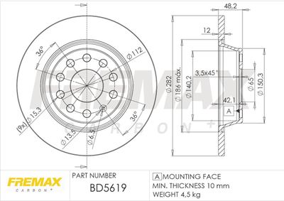 BD5619 FREMAX Тормозной диск