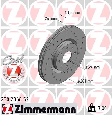 230236652 ZIMMERMANN Тормозной диск