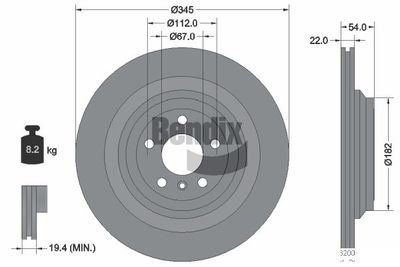 BDS1493 BENDIX Braking Тормозной диск