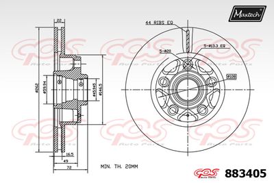 883405 MAXTECH Тормозной диск