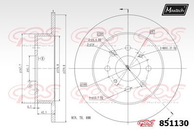 851130 MAXTECH Тормозной диск