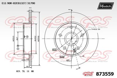 873559 MAXTECH Тормозной диск