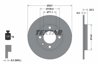 92055003 TEXTAR Тормозной диск