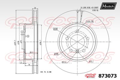 873073 MAXTECH Тормозной диск