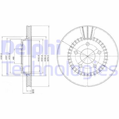 BG2377 DELPHI Тормозной диск