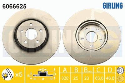 6066625 GIRLING Тормозной диск