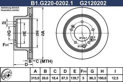 B1G22002021 GALFER Тормозной диск